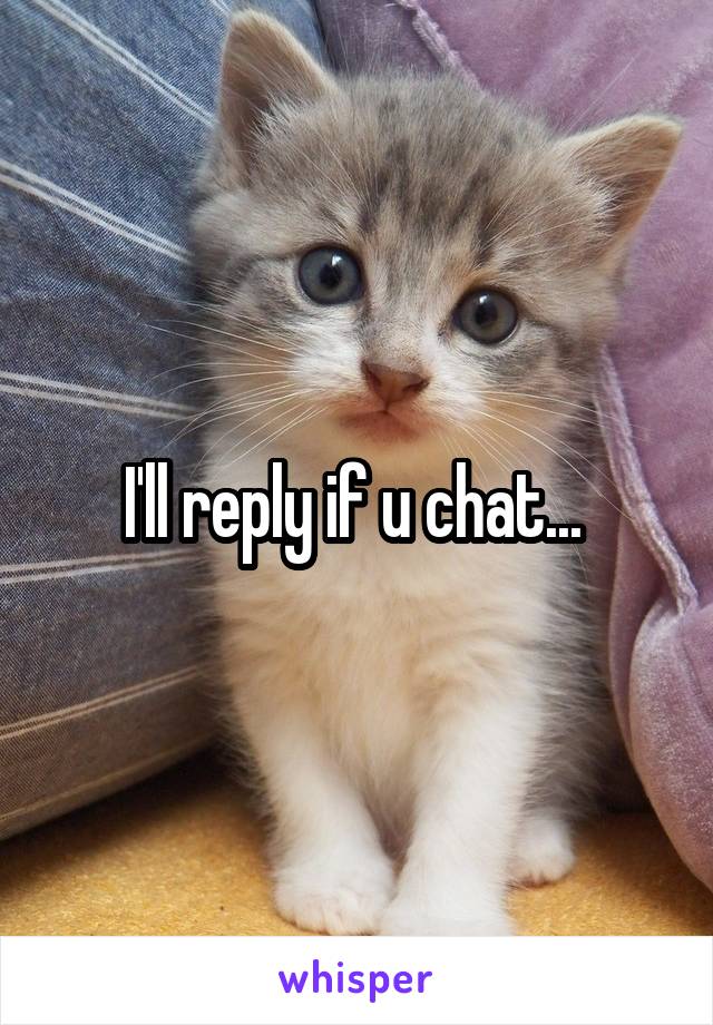 I'll reply if u chat... 