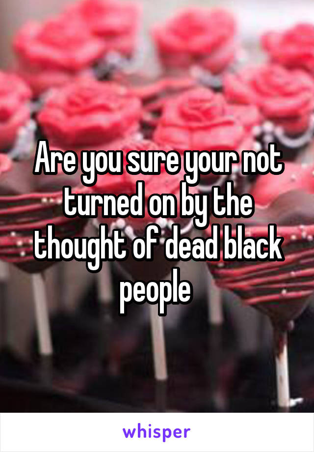 Are you sure your not turned on by the thought of dead black people 