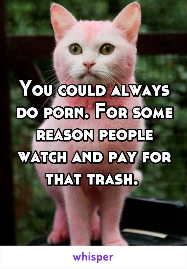 You could always do porn. For some reason people watch and pay for that trash. 