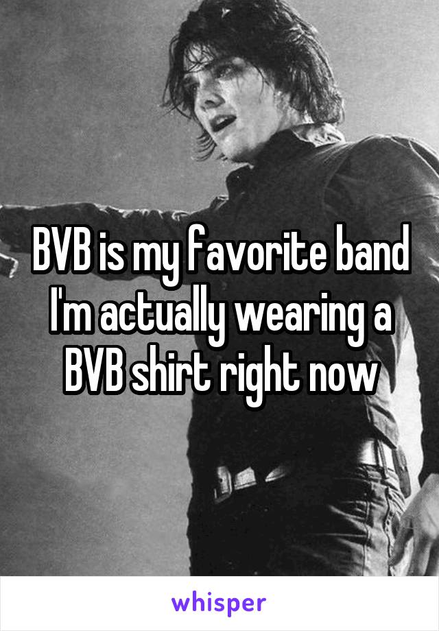 BVB is my favorite band I'm actually wearing a BVB shirt right now