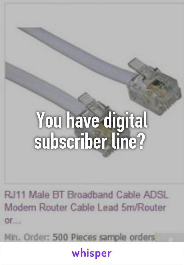 You have digital subscriber line? 