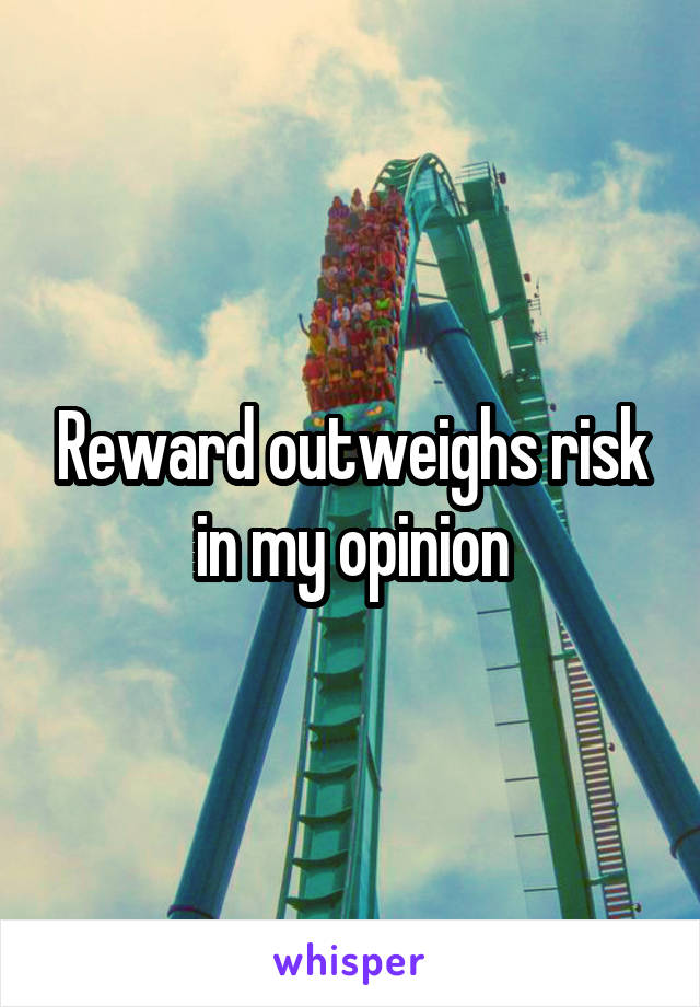 Reward outweighs risk in my opinion