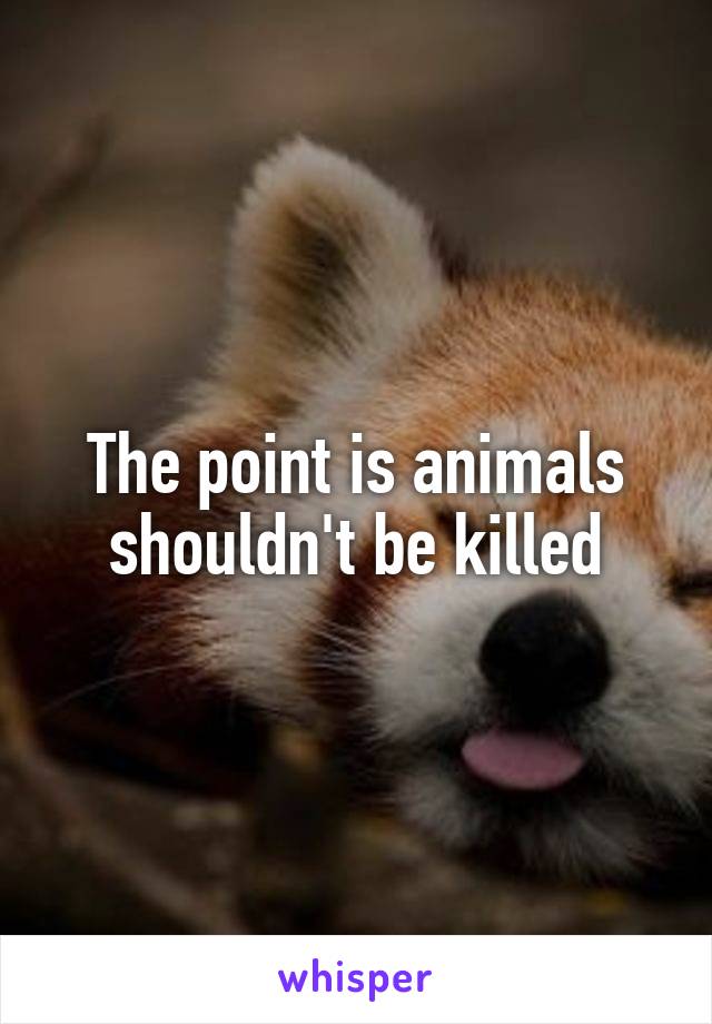 The point is animals shouldn't be killed