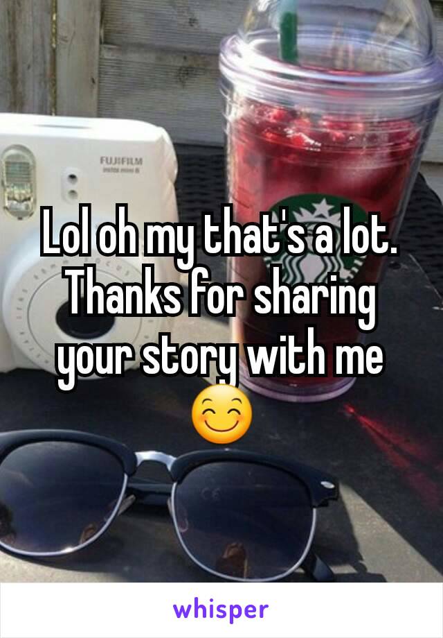 Lol oh my that's a lot. Thanks for sharing your story with me 😊