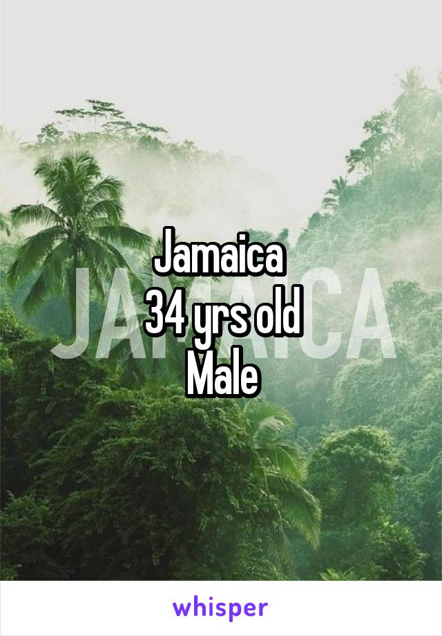 Jamaica 
34 yrs old
Male