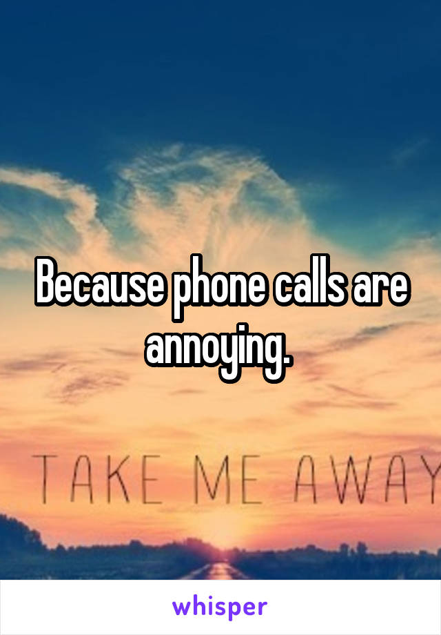 Because phone calls are annoying. 