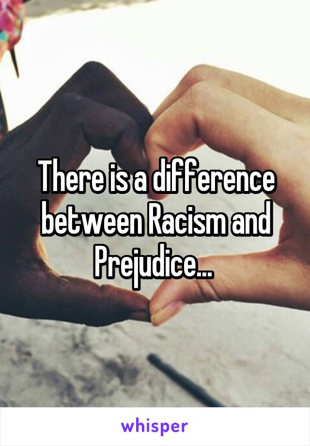 There is a difference between Racism and Prejudice... 