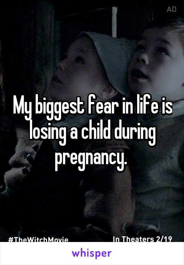 My biggest fear in life is losing a child during pregnancy. 
