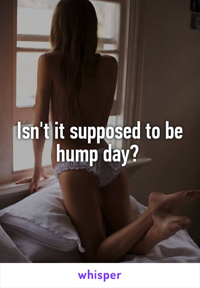Isn't it supposed to be hump day? 