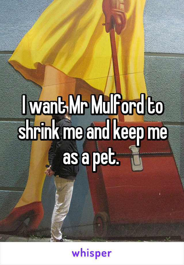 I want Mr Mulford to shrink me and keep me as a pet. 