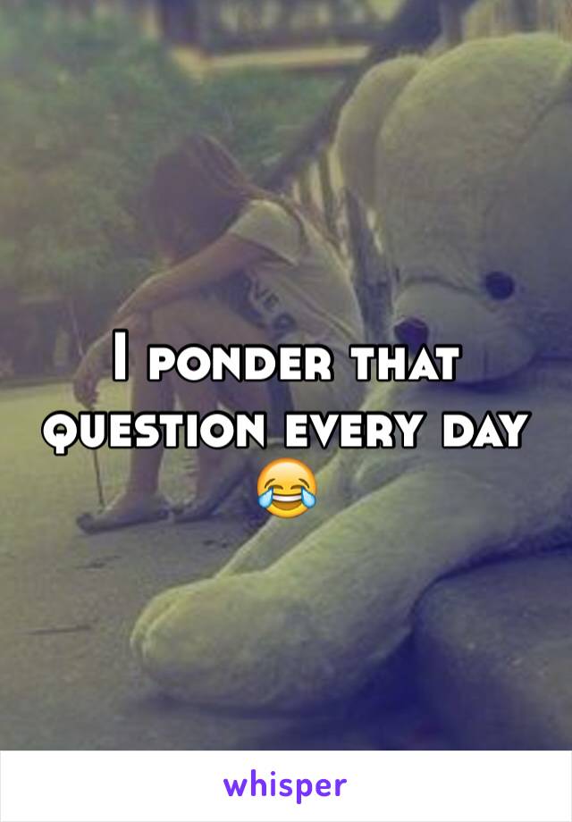 I ponder that question every day 😂