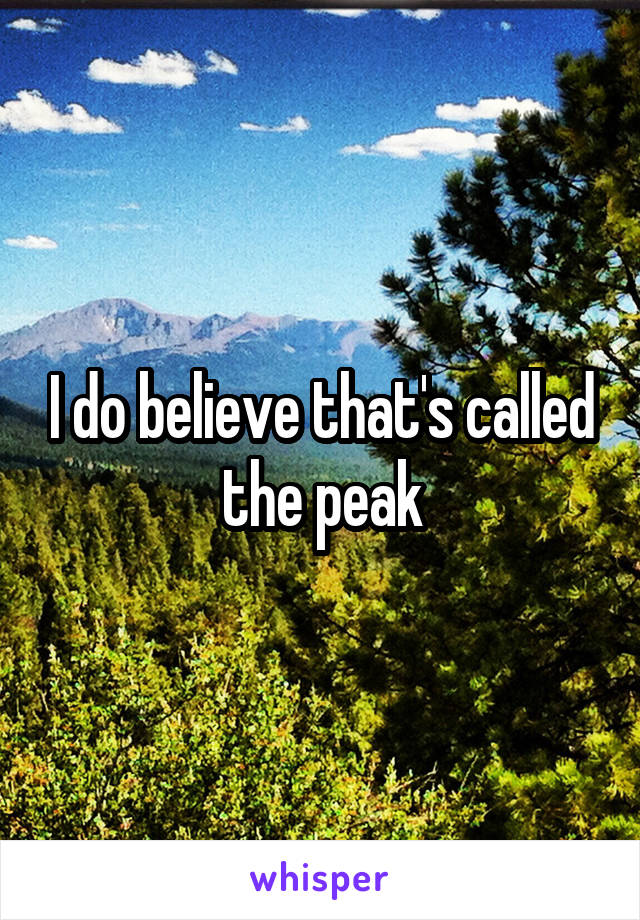 I do believe that's called the peak