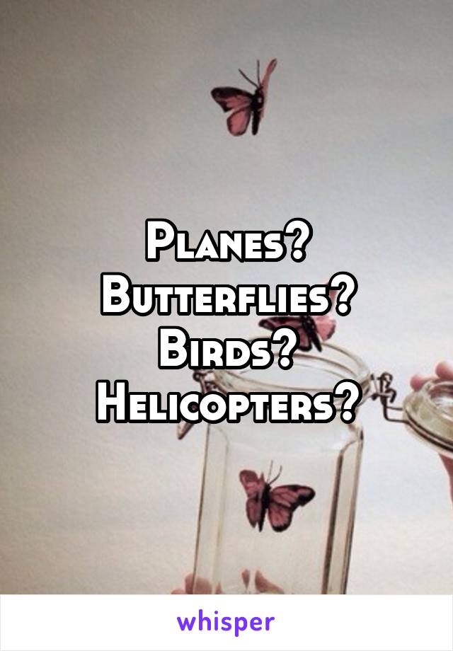 Planes? Butterflies? Birds? Helicopters?