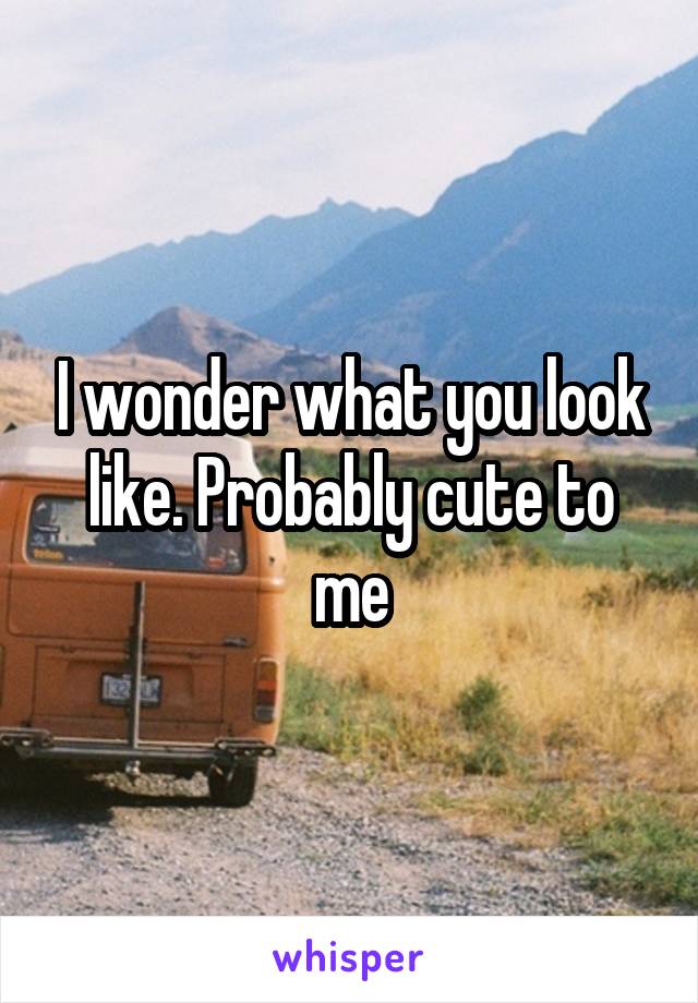 I wonder what you look like. Probably cute to me