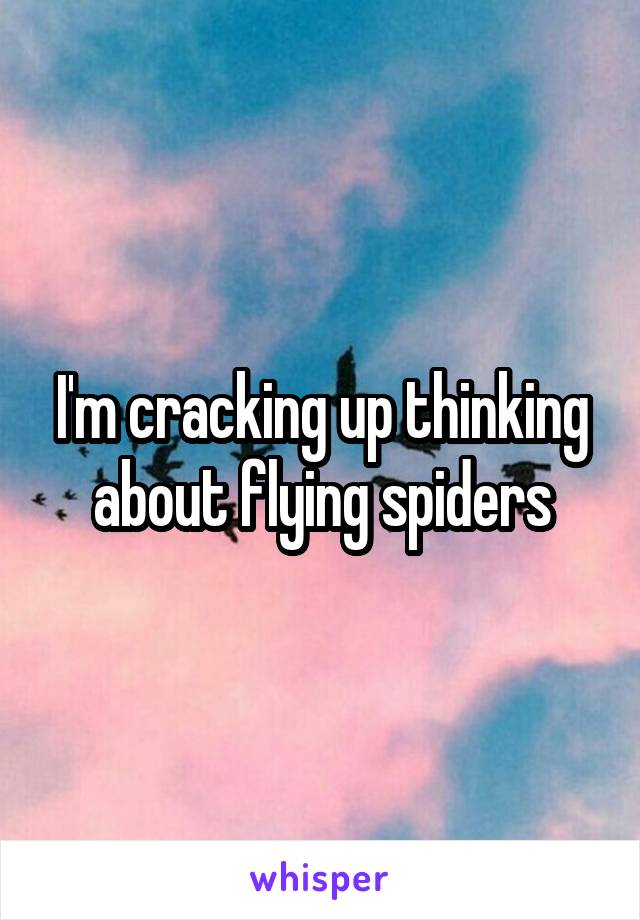 I'm cracking up thinking about flying spiders