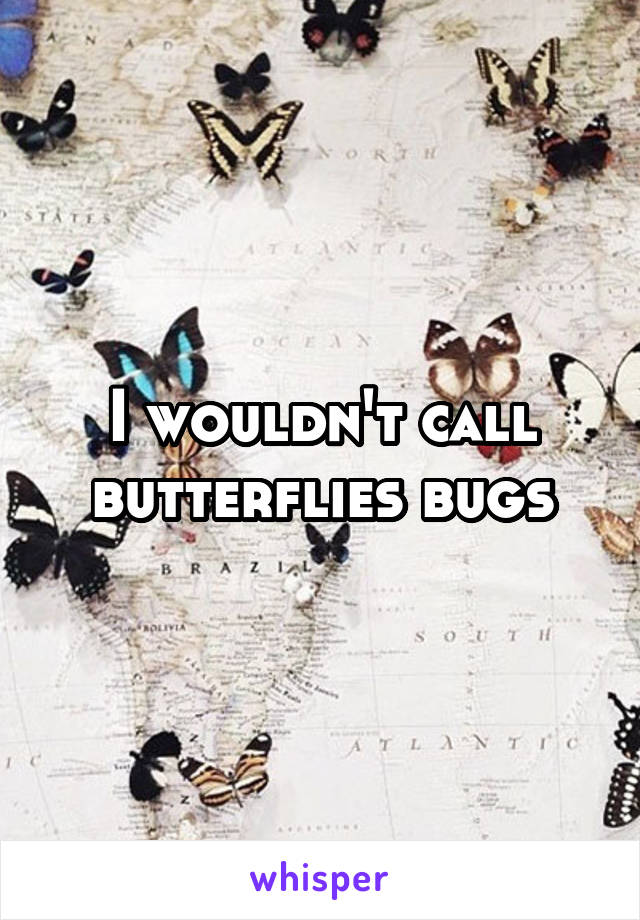 I wouldn't call butterflies bugs