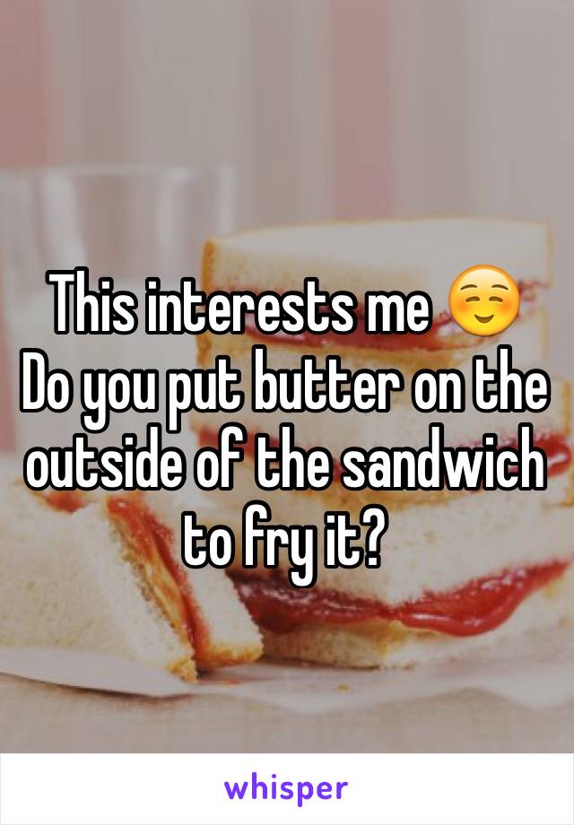 This interests me ☺️
Do you put butter on the outside of the sandwich to fry it?