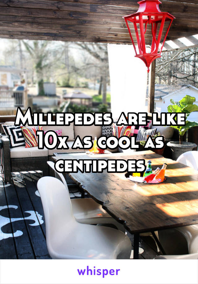 Millepedes are like 10x as cool as centipedes