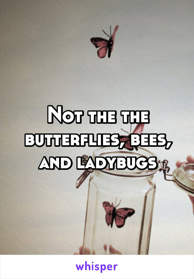 Not the the butterflies, bees, and ladybugs