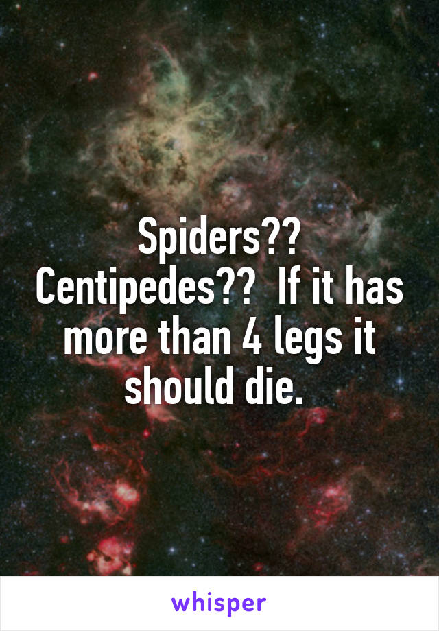 Spiders?? Centipedes??  If it has more than 4 legs it should die. 