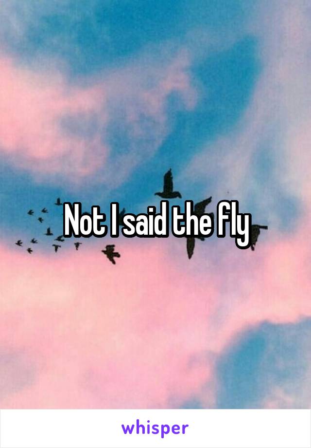 Not I said the fly