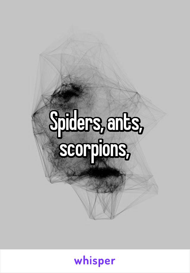 Spiders, ants, scorpions, 