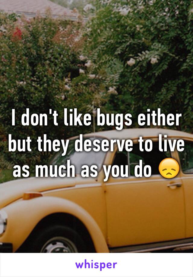 I don't like bugs either but they deserve to live as much as you do 😞