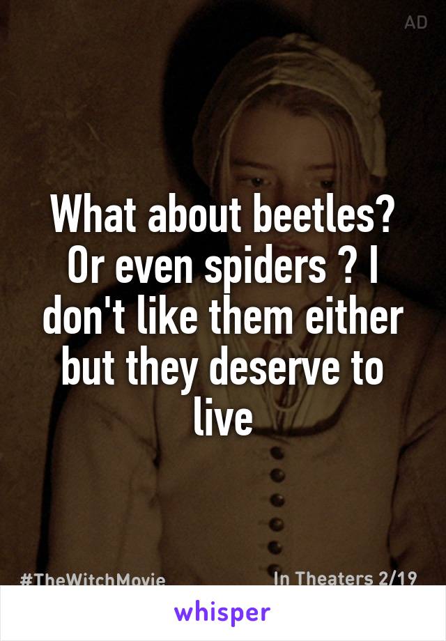 What about beetles? Or even spiders ? I don't like them either but they deserve to live