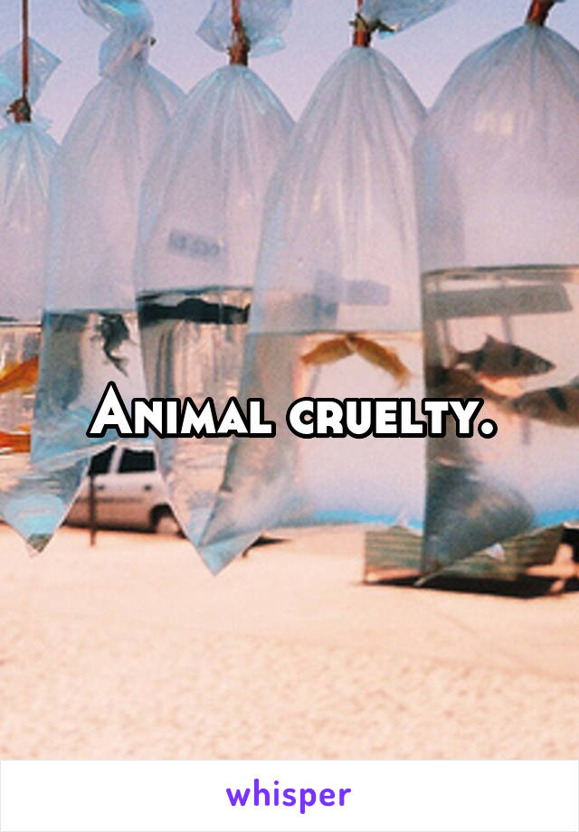 Animal cruelty.