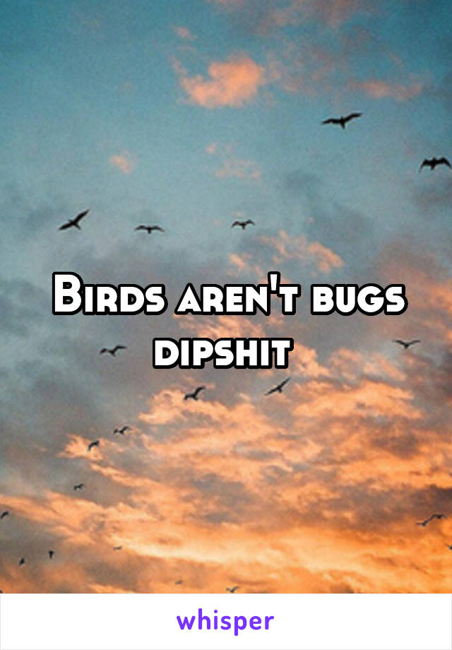 Birds aren't bugs dipshit 