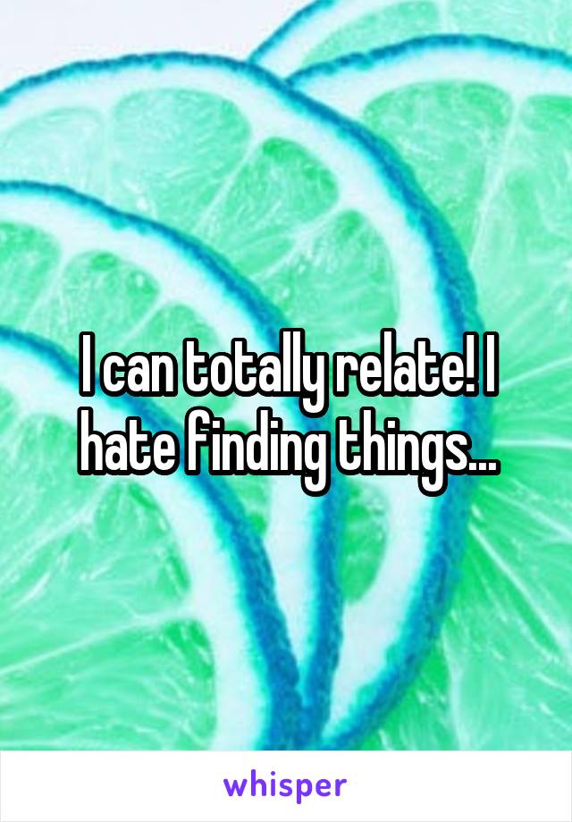 I can totally relate! I hate finding things...