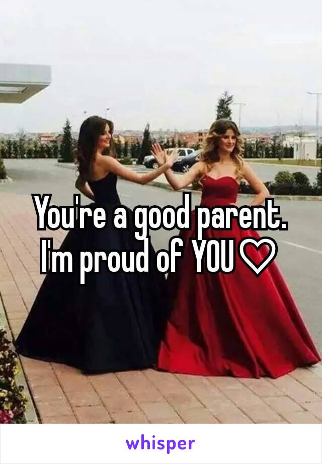 You're a good parent. I'm proud of YOU♡