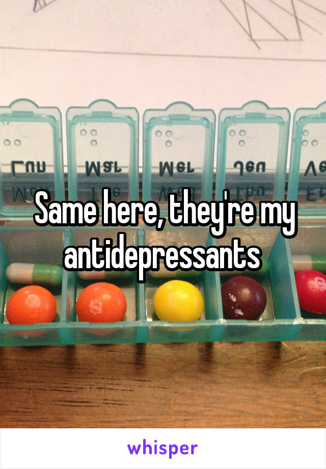 Same here, they're my antidepressants 