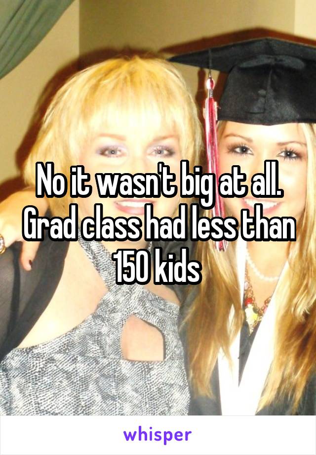 No it wasn't big at all. Grad class had less than 150 kids 