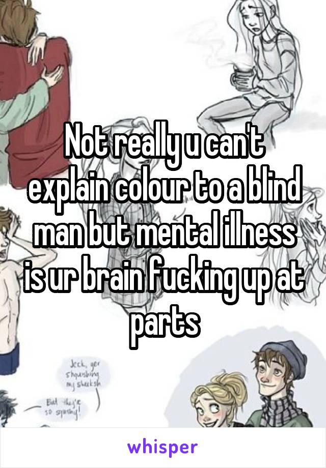 Not really u can't explain colour to a blind man but mental illness is ur brain fucking up at parts