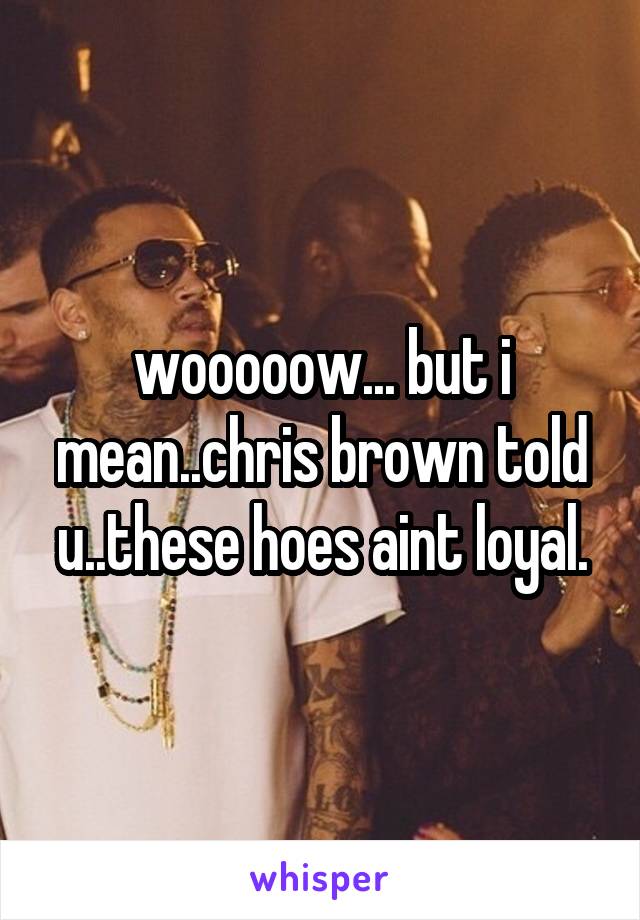 wooooow... but i mean..chris brown told u..these hoes aint loyal.