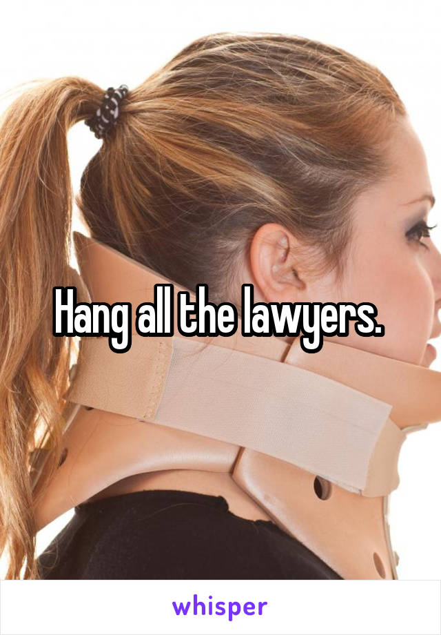 Hang all the lawyers. 
