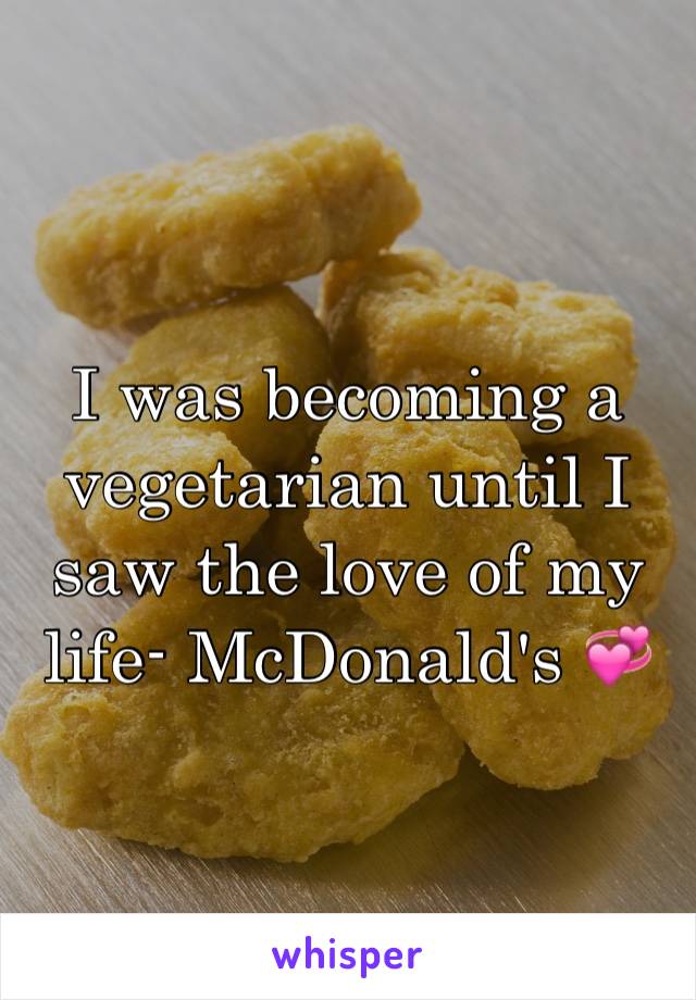 I was becoming a vegetarian until I saw the love of my life- McDonald's 💞