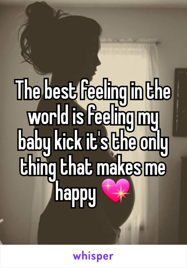 The best feeling in the world is feeling my baby kick it's the only thing that makes me happy 💖