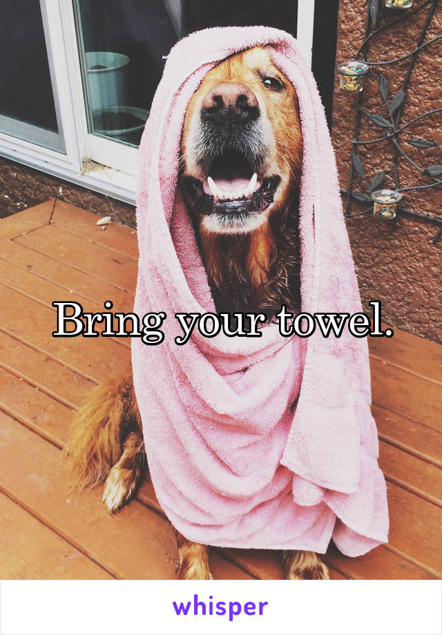 Bring your towel.