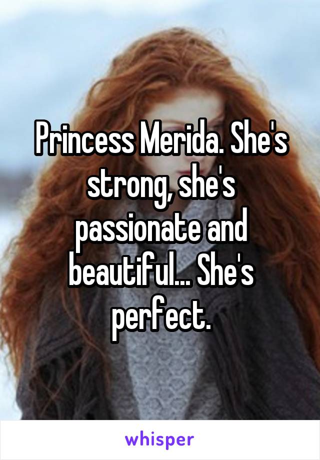 Princess Merida. She's strong, she's passionate and beautiful... She's perfect.