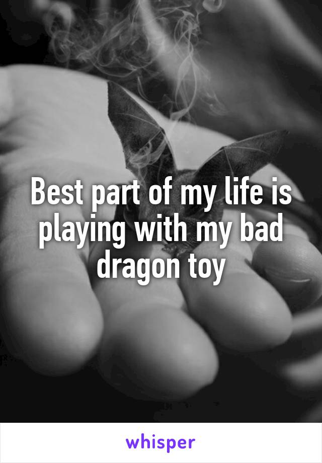 Best part of my life is playing with my bad dragon toy