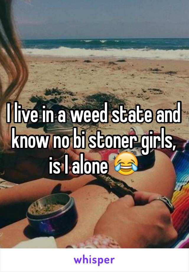 I live in a weed state and know no bi stoner girls, is I alone 😂 