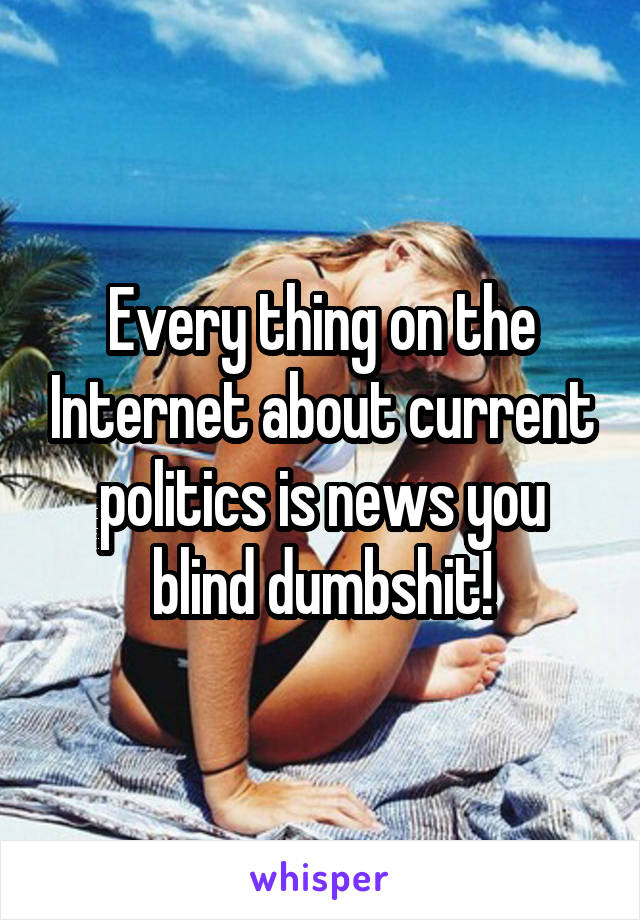 Every thing on the Internet about current politics is news you blind dumbshit!