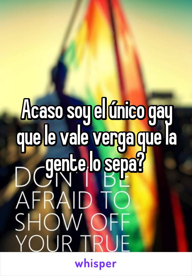 Acaso soy el único gay que le vale verga que la gente lo sepa? 