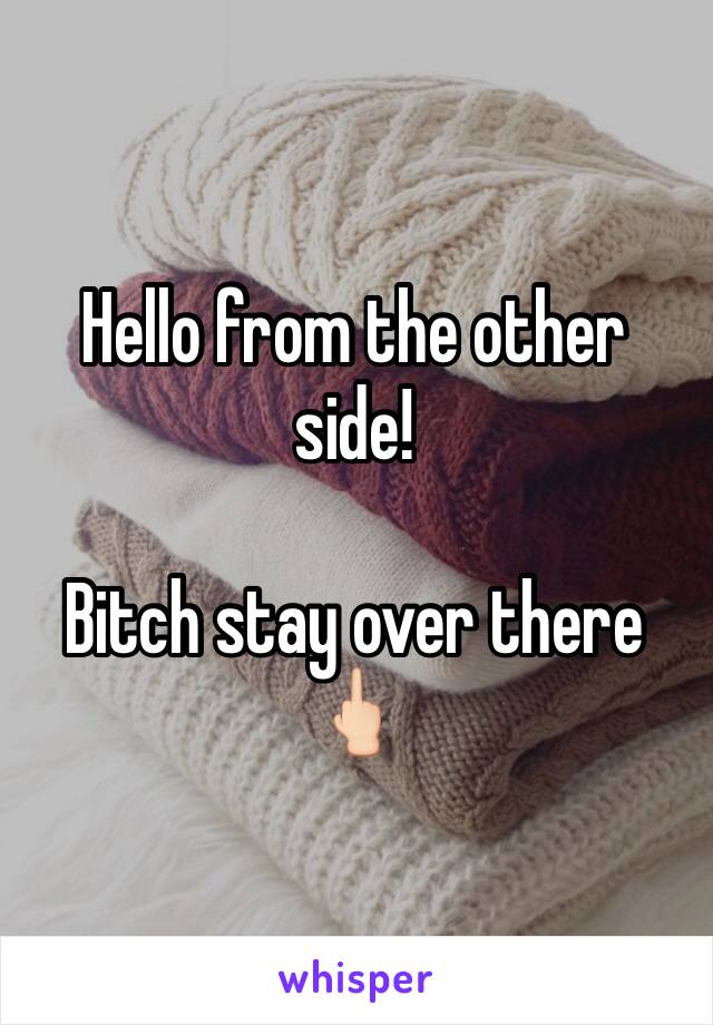 Hello from the other side!

Bitch stay over there 🖕🏻