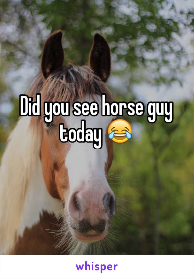 Did you see horse guy today 😂