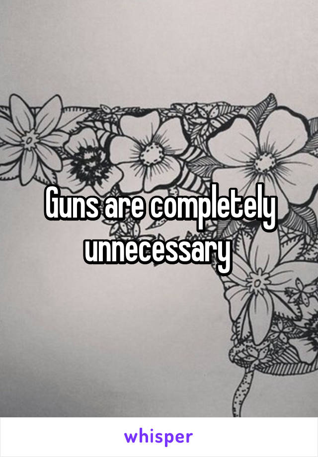 Guns are completely unnecessary 