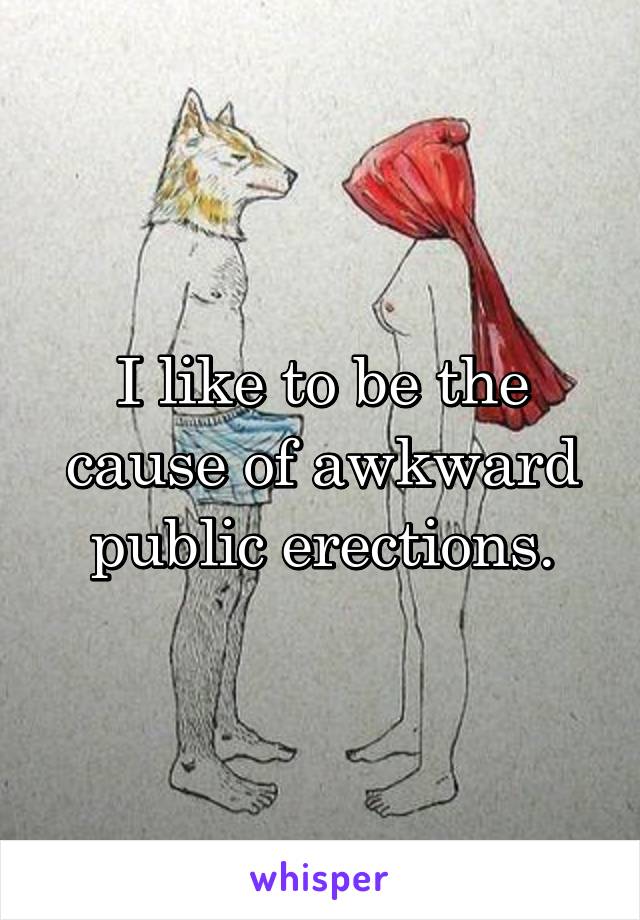 I like to be the cause of awkward public erections.