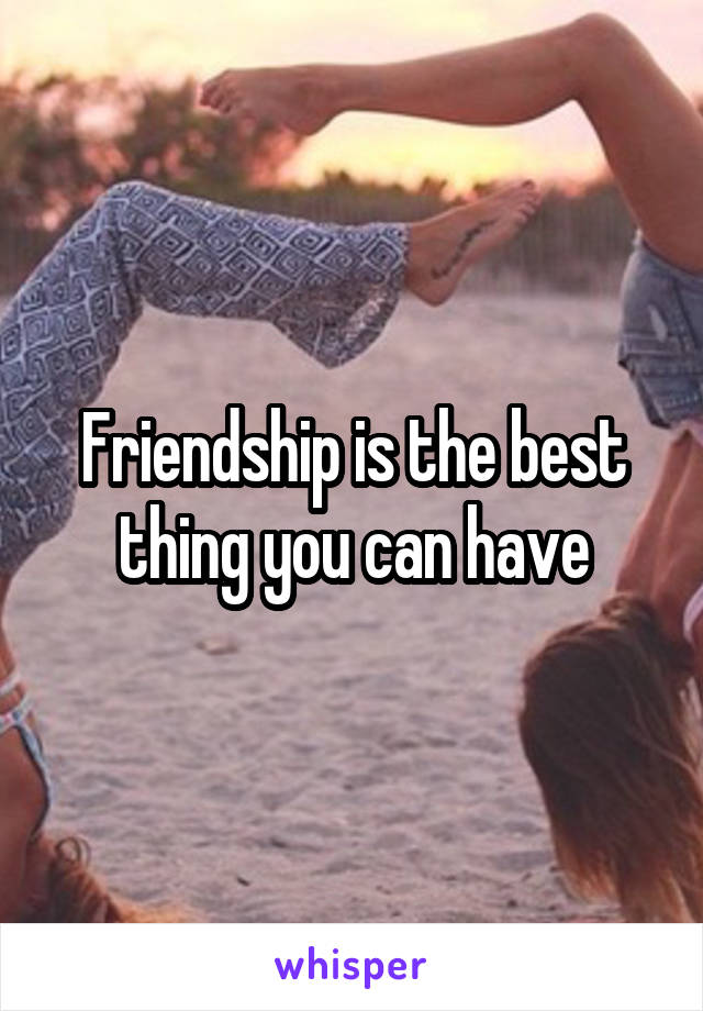 Friendship is the best thing you can have